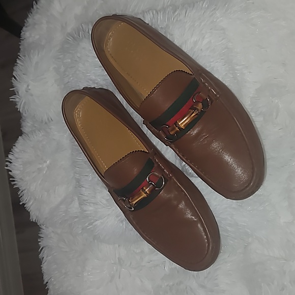 Authentic Gucci 28734 Leather Driving Loafers Mens size 12 - Picture 1 of 16